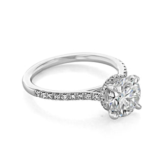 1.5CT Round Cut Hidden Halo Moissanite Engagement Ring - ELITE CARAT