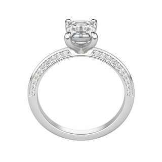 Bague de fiançailles solitaire en diamant et émeraude moissanite de 1,60 ct