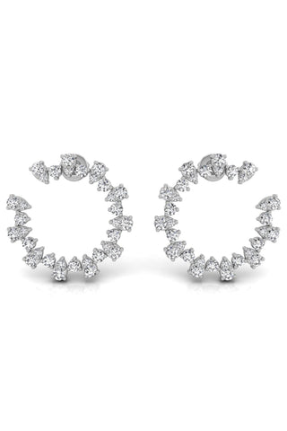 Boucles d'oreilles rondes en diamant et moissanite pour femmes