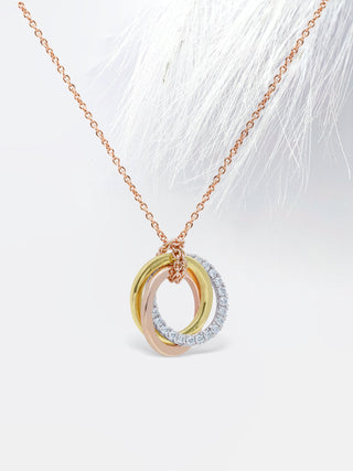 Collier rond en diamants entrelacés en moissanite pour femme