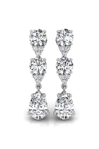 Boucles d'oreilles en forme de poire avec diamant et moissanite pour femmes