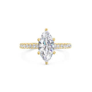 Bague de fiançailles pavée de diamants de laboratoire taille marquise de 2 ct 