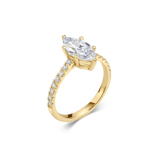 Bague de fiançailles pavée de diamants de laboratoire taille marquise de 2 ct 