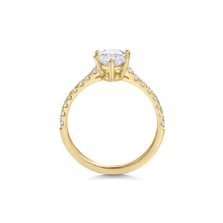 Bague de fiançailles pavée de diamants de laboratoire taille marquise de 2 ct 