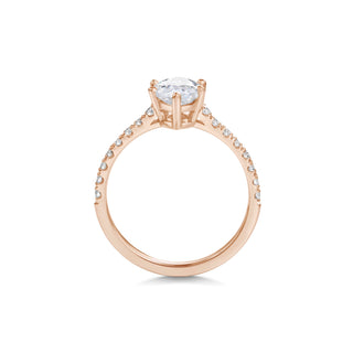 Bague de fiançailles pavée de diamants de laboratoire taille marquise de 2 ct 