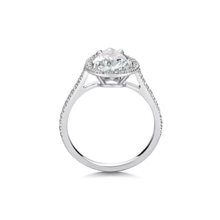 2ct Pear Halo F- VS1 Lab Grown Diamond Pave Engagement Ring