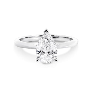 1.54-3.50 CT Pear CVD Diamond Solitaire Engagement Ring