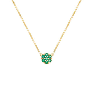 0.25CT Round Emerald Diamond May Birthstone Necklace