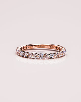 0.88 TCW Round CVD Diamond Half Eternity Wedding Band