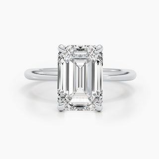 Bague de fiançailles avec diamant solitaire cultivé en laboratoire et émeraude E-VS de 3,0 ct 