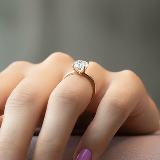 Bague de fiançailles avec diamant solitaire CVD taille ovale de 2,0 à 4,0 ct