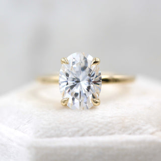 Bague de fiançailles avec diamant solitaire taille ovale et moissanite de 3,50 ct