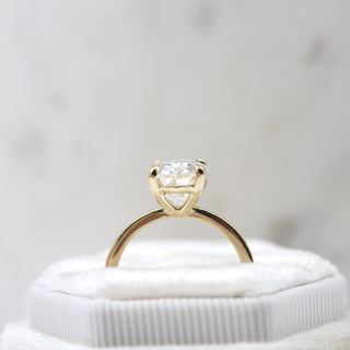 Bague de fiançailles avec diamant solitaire taille ovale et moissanite de 3,50 ct