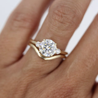 Bague de fiançailles avec diamant solitaire taille ronde et moissanite de 1,80 ct 