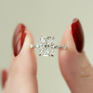 2.0 - 4.0  CT Radiant Cut CVD Diamond Dainty Engagement Ring