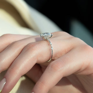 2.0 - 4.0 CT Elongated Cushion Cut CVD Diamond Dainty Engagement Ring