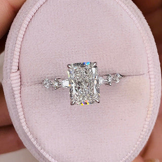 3.51ct Radiant Pave F-VS1 Lab Grown Diamond Engagement Ring