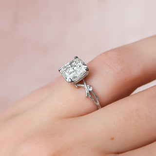 1.50 - 3.50 CT Cushion Cut CVD Diamond twig Engagement Ring