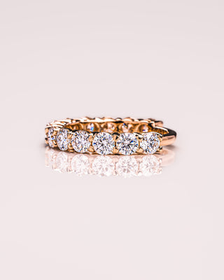 2.40 TCW Round CVD Diamond Half Eternity Wedding Band