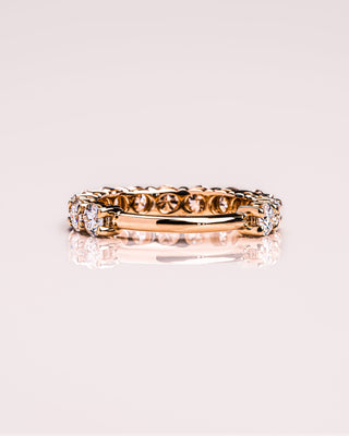 2.40 TCW Round CVD Diamond Half Eternity Wedding Band