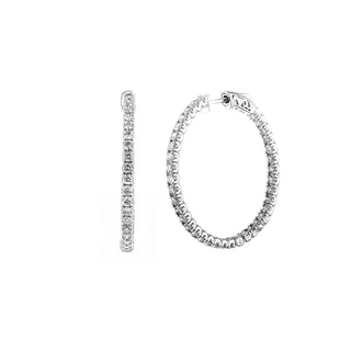 0.6TCW Round Moissanite Inside & Outside Hoops Earrings