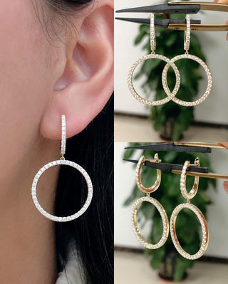 Boucles d'oreilles créoles en moissanite à coupe ronde de 0,66 TCW