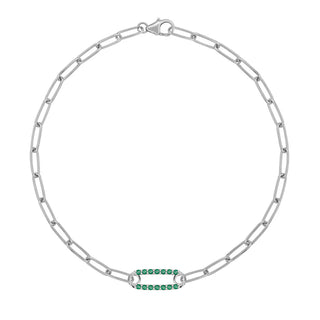 0.50CT Bezel Set Round Emerald Diamond May Birthstone Bracelet