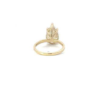 Bague de fiançailles avec diamant solitaire CVD en forme de poire de 1,50 CT à 4,24 CT