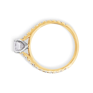 Bague de fiançailles avec pavé de diamants CVD et émeraude de 1,02 à 3,0 ct