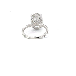 Bague de fiançailles sertie de diamants ovales CVD de 1,50 à 5,62 ct