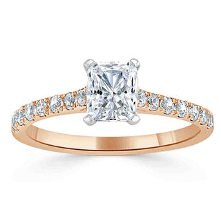 Bague de fiançailles solitaire en moissanite de forme radiante de 0,75 ct