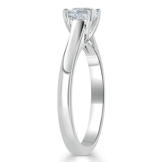 1.0 CT Asscher Cut Solitaire Moissanite Engagement Ring