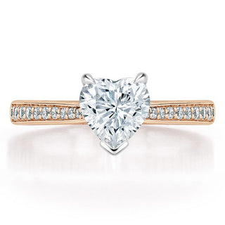 1.0 CT Heart Shaped Moissanite Solitaire Engagement Ring