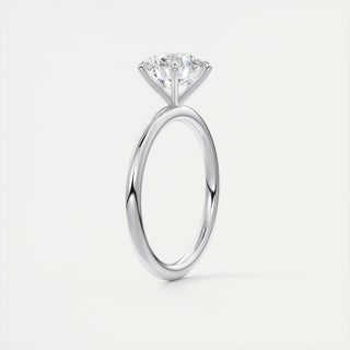 2CT Round Six Prong Moissanite Diamond Solitaire Engagement Ring In 14K White Gold