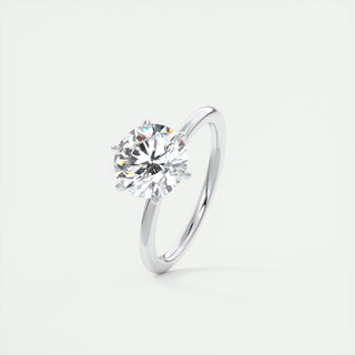 2CT Round Six Prong Moissanite Diamond Solitaire Engagement Ring In 14K White Gold