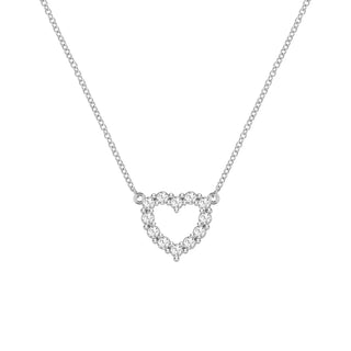 0.30CT Round Diamond April Birthstone Heart Necklace