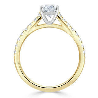 Bague de fiançailles solitaire en moissanite de forme ovale de 0,94 ct