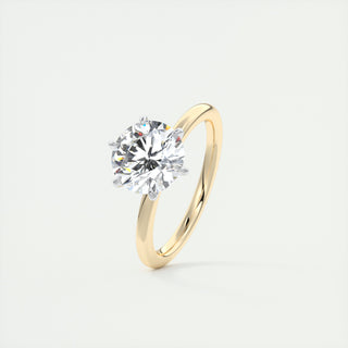 2CT Round Six Prong Moissanite Diamond Solitaire Two Tone Engagement Ring