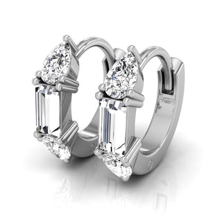 Pear & Baguette Diamond Moissanite Earrings for Women