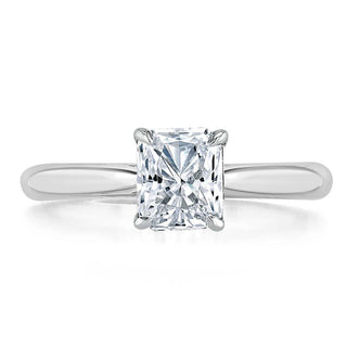 Bague de fiançailles avec solitaire en moissanite taille radiant de 1,0 ct