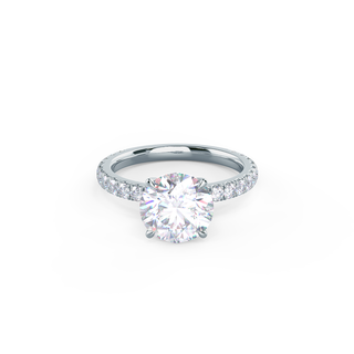 2.45CT Round Brilliant Cut Moissanite Pave Diamond Engagement Ring - ELITE CARAT