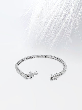 Pulsera de tenis con diamantes redondos y moissanita de 5,94 ct para ella