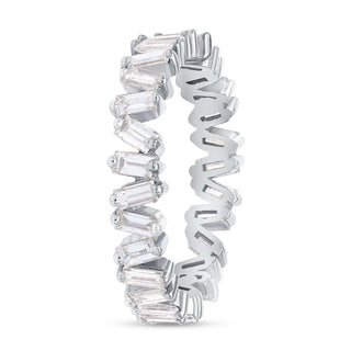 1.28 TCW Baguette CVD Diamond Eternity Wedding Band