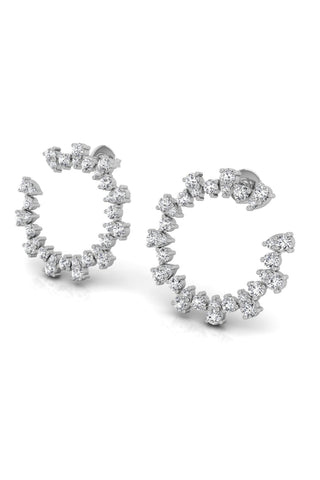 Boucles d'oreilles rondes en diamant et moissanite pour femmes