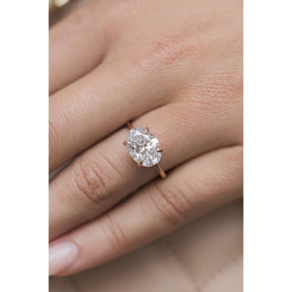 Bague de fiançailles avec solitaire ovale en moissanite de 3,50 ct