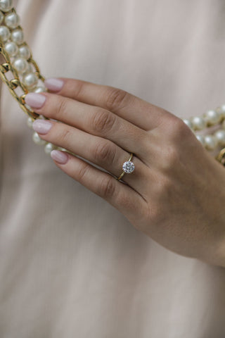 Bague de fiançailles avec solitaire en moissanite à taille ronde de 1,25 à 3,25 ct