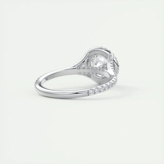 1.0-3.0 ct Round Diamond Engagement Ring With Halo & Pave Setting