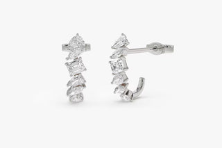 Pendientes de botón con forma de diamante y diseño único para mujer 