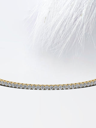 Pulsera de tenis con diamantes de moissanita de talla redonda de 2,50 ct en oro blanco