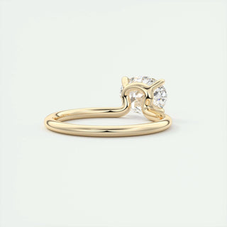 Bague de fiançailles avec solitaire en diamant ovale F-VS1 de 1,5 ct